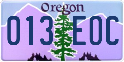OR license plate 013EOC