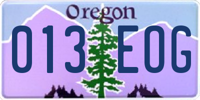 OR license plate 013EOG