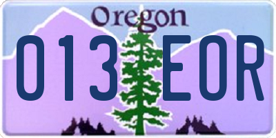 OR license plate 013EOR