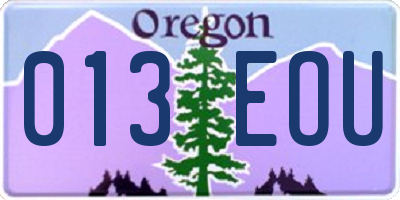 OR license plate 013EOU