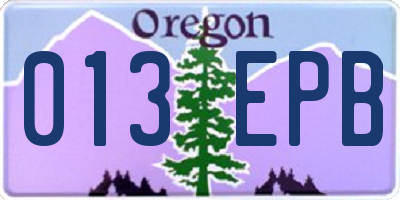 OR license plate 013EPB
