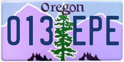 OR license plate 013EPE
