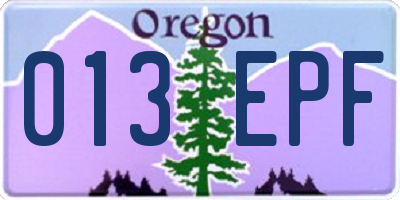 OR license plate 013EPF