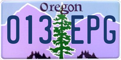 OR license plate 013EPG