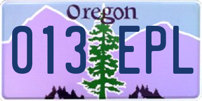 OR license plate 013EPL