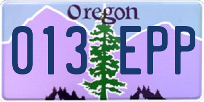 OR license plate 013EPP