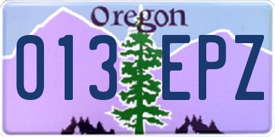 OR license plate 013EPZ
