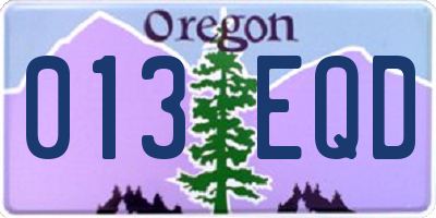 OR license plate 013EQD