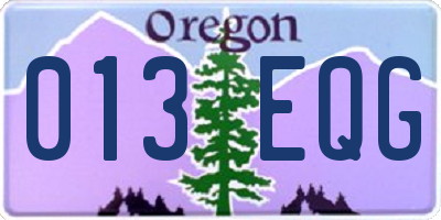 OR license plate 013EQG