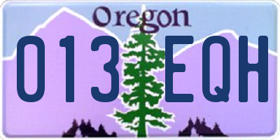 OR license plate 013EQH