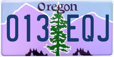 OR license plate 013EQJ