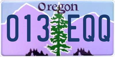 OR license plate 013EQQ