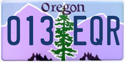 OR license plate 013EQR