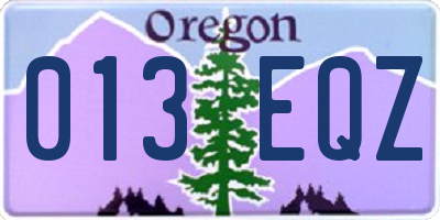 OR license plate 013EQZ