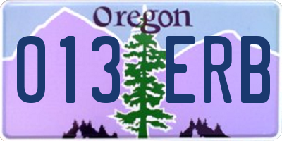 OR license plate 013ERB