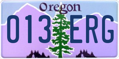 OR license plate 013ERG