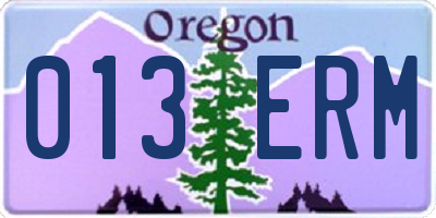 OR license plate 013ERM