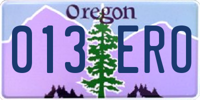 OR license plate 013ERO