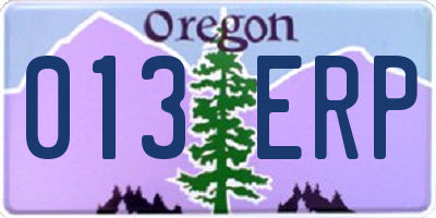 OR license plate 013ERP