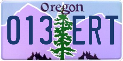 OR license plate 013ERT