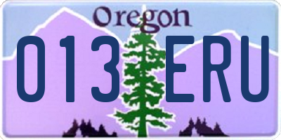OR license plate 013ERU