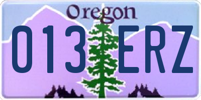 OR license plate 013ERZ