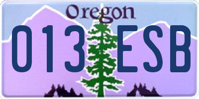 OR license plate 013ESB