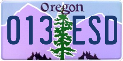 OR license plate 013ESD