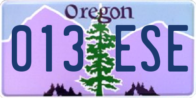 OR license plate 013ESE