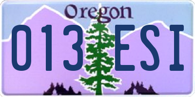 OR license plate 013ESI