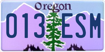 OR license plate 013ESM