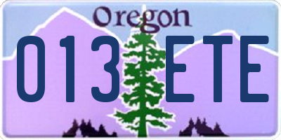 OR license plate 013ETE