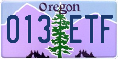OR license plate 013ETF