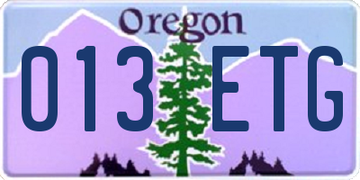 OR license plate 013ETG