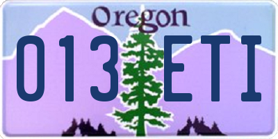 OR license plate 013ETI