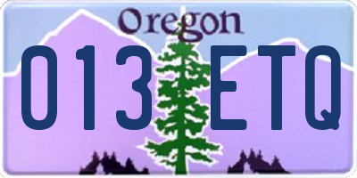 OR license plate 013ETQ