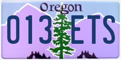 OR license plate 013ETS