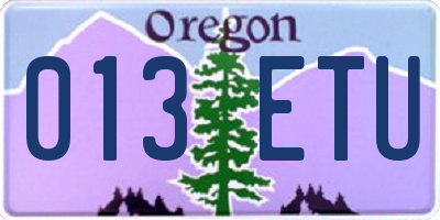 OR license plate 013ETU