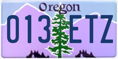 OR license plate 013ETZ
