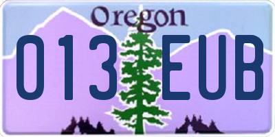 OR license plate 013EUB