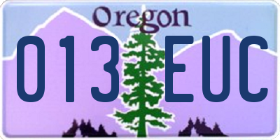 OR license plate 013EUC