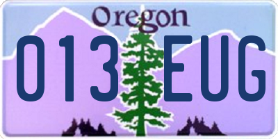 OR license plate 013EUG