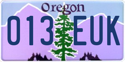 OR license plate 013EUK