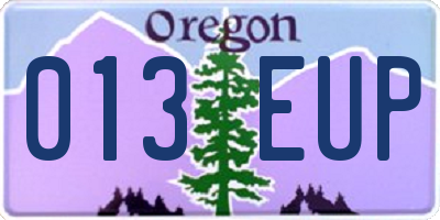 OR license plate 013EUP