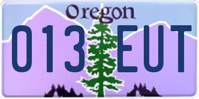 OR license plate 013EUT