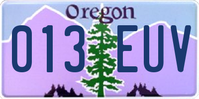 OR license plate 013EUV