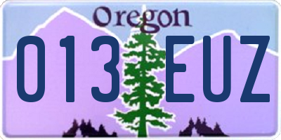 OR license plate 013EUZ