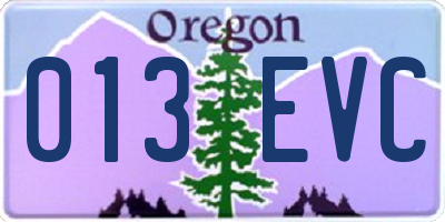 OR license plate 013EVC