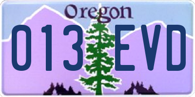 OR license plate 013EVD