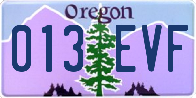 OR license plate 013EVF